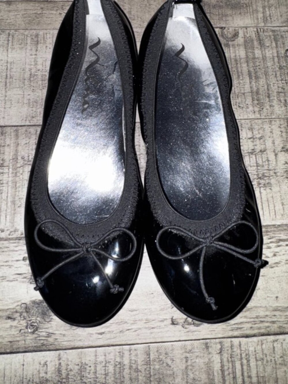 Nina Girls' Esther Black Ballet Flats w/Bow, Size: Kids, Girls 1 1/2